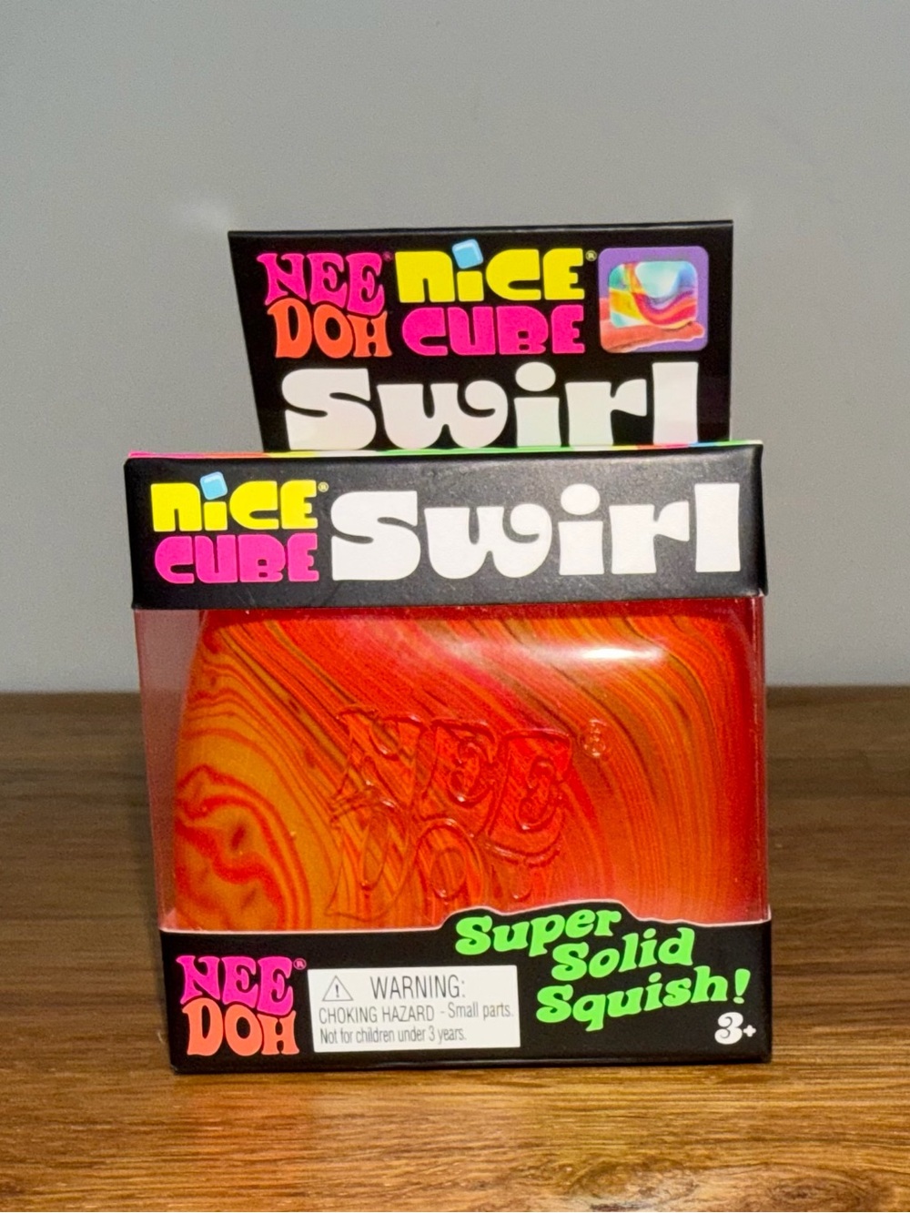 NeeDoh Nice Cube Swirl Orange Yellow Sugar Squishy Sensory Fidget